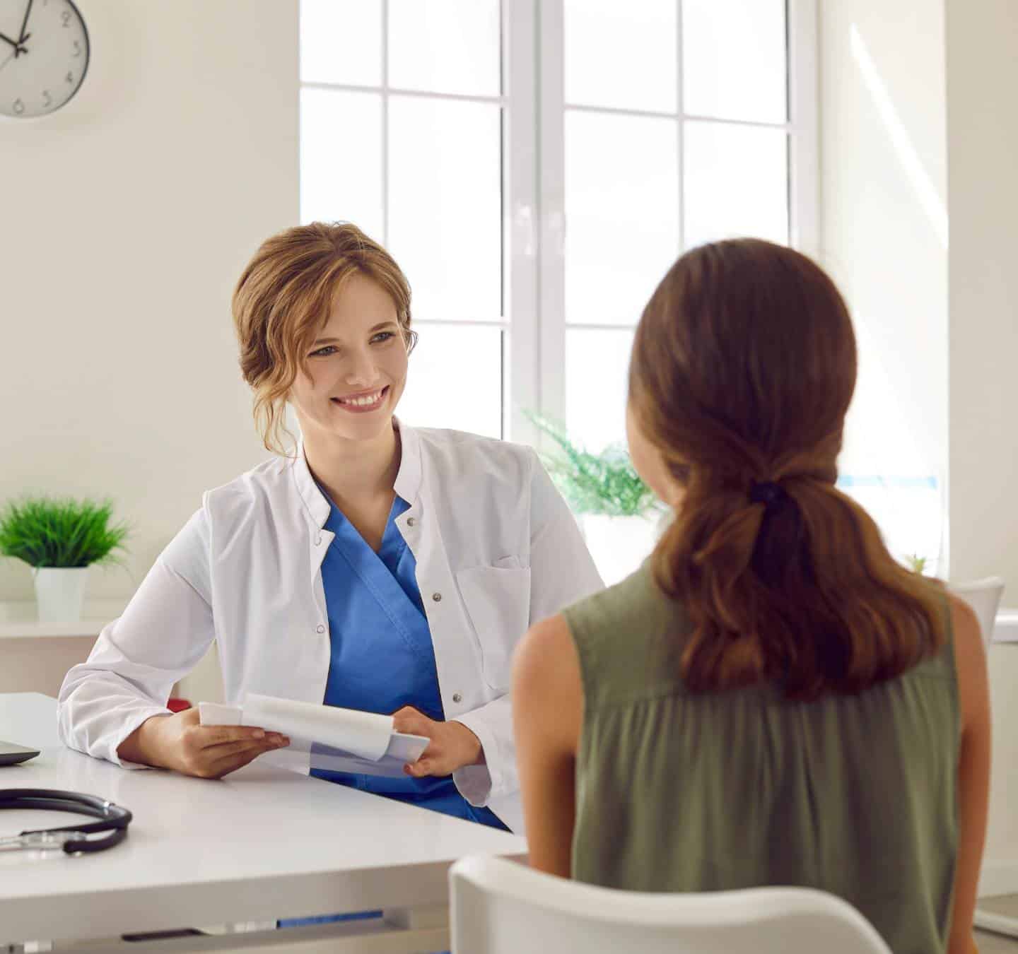 Doctor speaking with a client during addiction treatment in Mansfield, MA.
