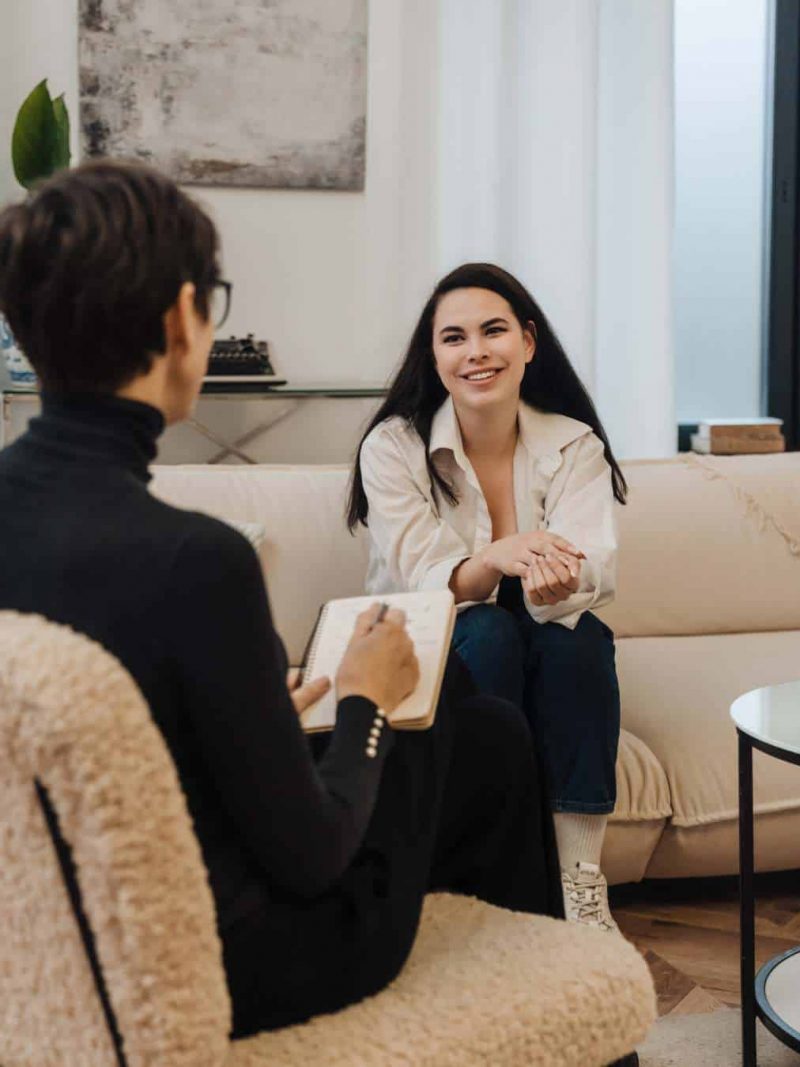 Individual therapy session supporting a client receiving PTSD treatment in Massachusetts.